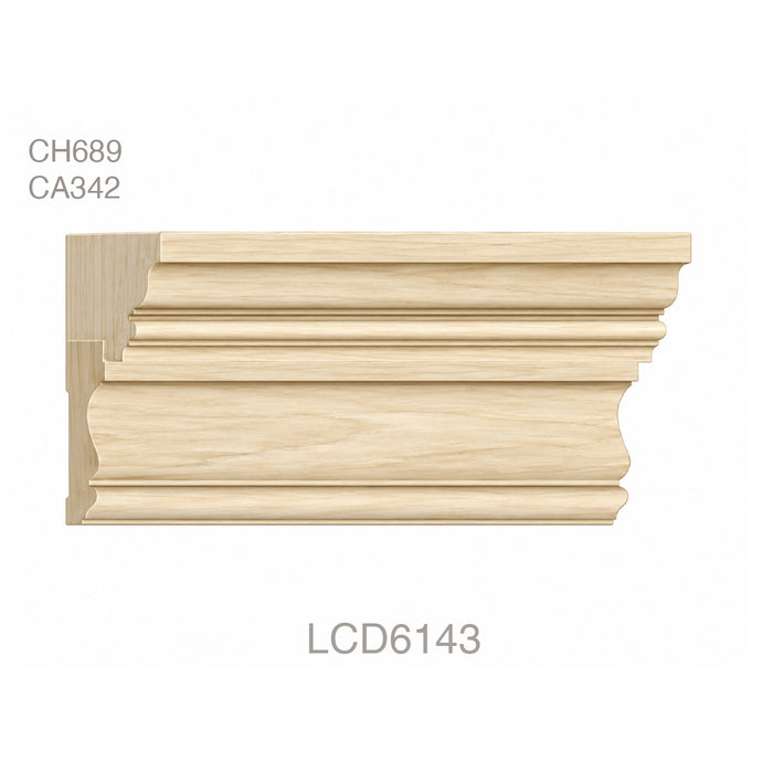 LCD - CH689, CA342, 5 5/8"h x 1 3/4"d LCD Chairrails White River Hardwoods Poplar