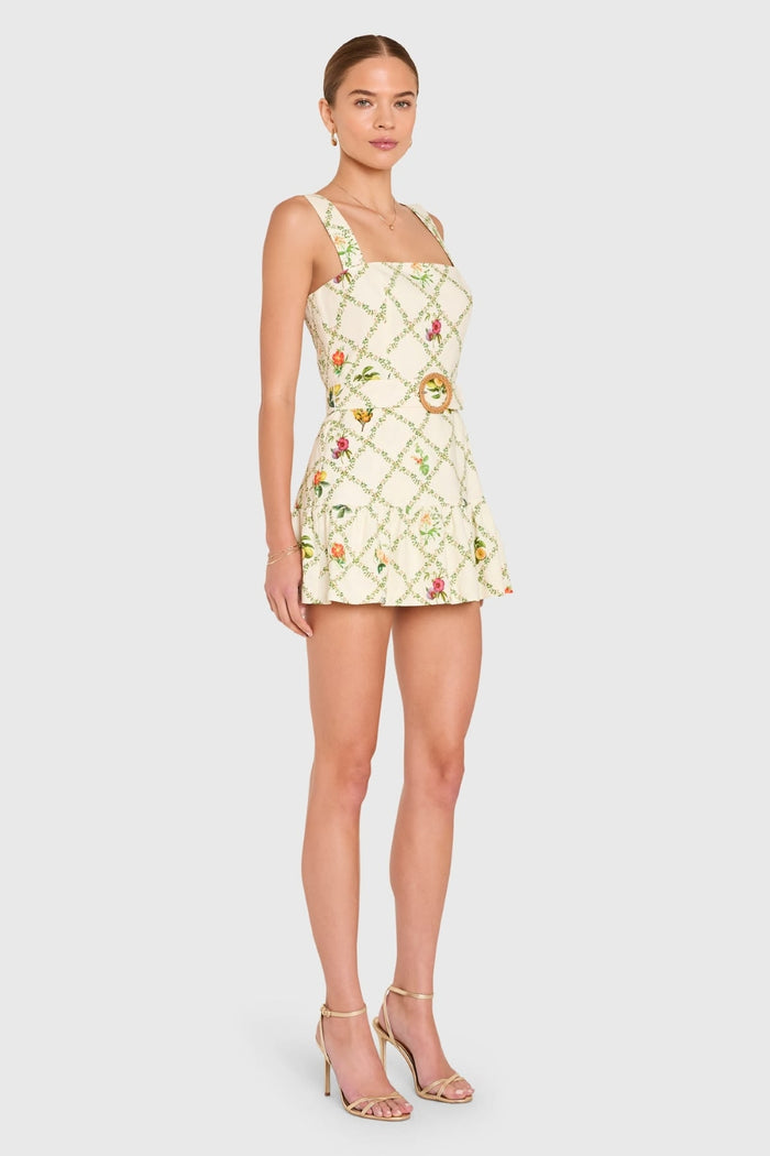 Lena Romper - Trellis Print