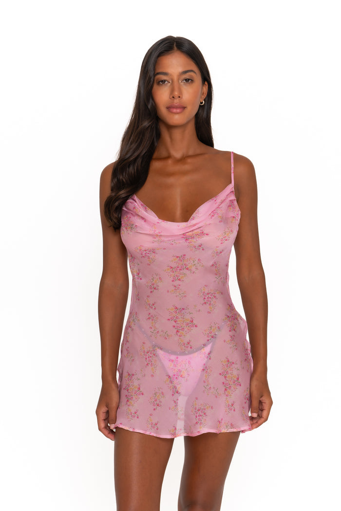 LILA SILK DRESS - PEONY