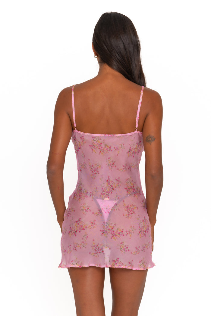LILA SILK DRESS - PEONY