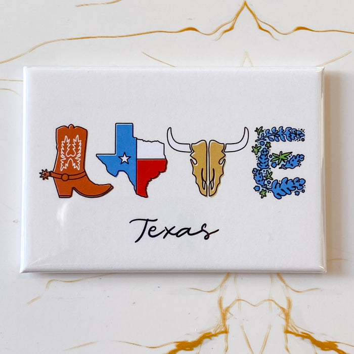 Love Texas Magnet - Lyla's: Clothing & Gifts - Online and Rockwall Texas Boutique