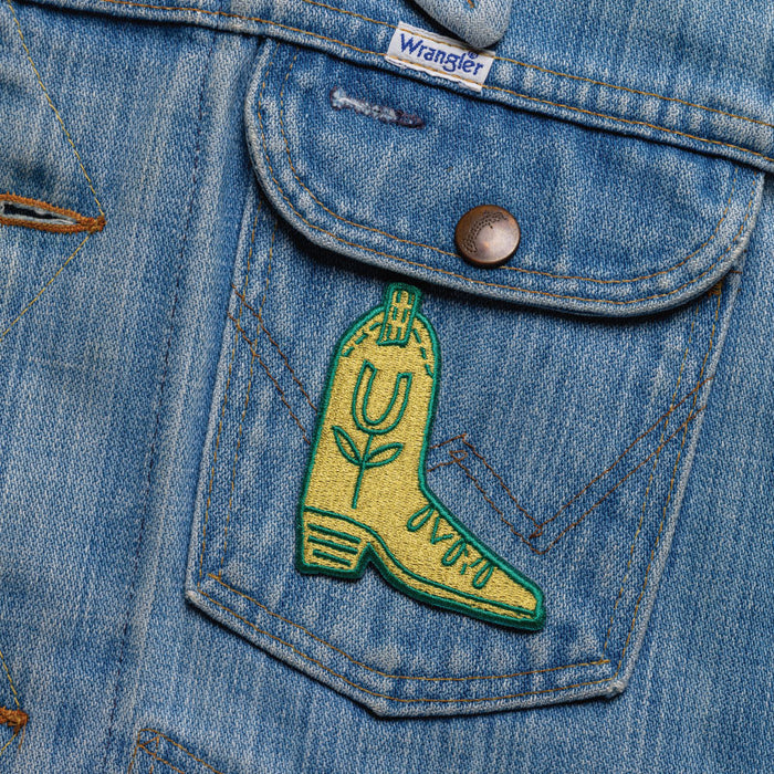 Lucky Boot Woven Patch