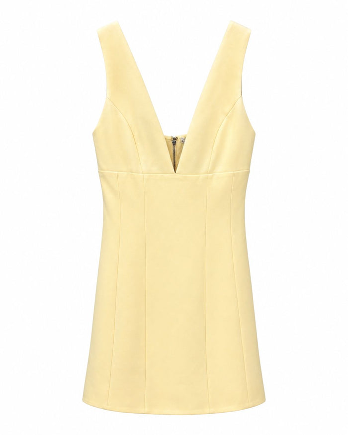 Mandy Plunge Mini Dress-Dresses-Uniquities
