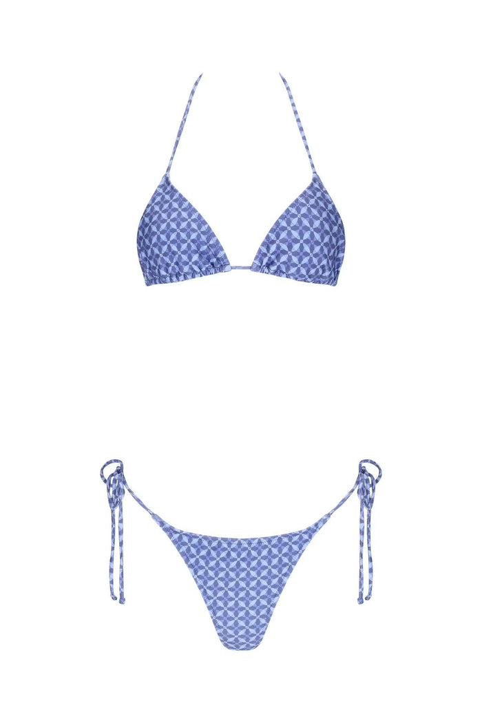 Marine Bikini Top - Indigo Print