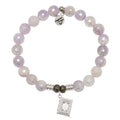 Mauve Jade Gemstone Bracelet with Memories Sterling Silver Charm