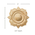 Med Lamb's Tongue Rosette, 5"w x 5"h x 3/4"d, 1 pair Carved Rosettes White River Hardwoods