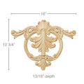 Med Panel Cartouche, 16"w x 12 3/4"h x 13/16"d Carved Onlays White River Hardwoods