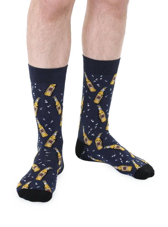 Men's Bamboo Crew Socks -Beer