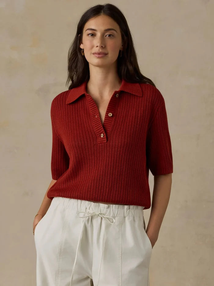 Miramar Linen Short-Sleeve Polo