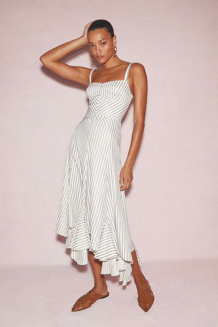 Monterey Dress - Oxford Blue Stripe