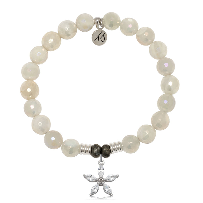 Moonstone Gemstone Bracelet with Renewal Sterling Silver Charm