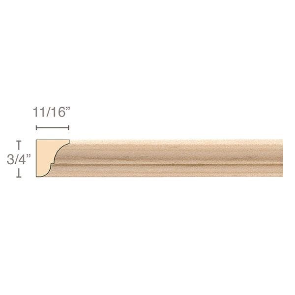 Moulding, 3/4''w x 11/16''d x 8' length, Resin is priced per 8' length Carved Mouldings White River Hardwoods