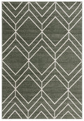 DARK GREEN / IVORY / RECTANGLE / 3' x 5'