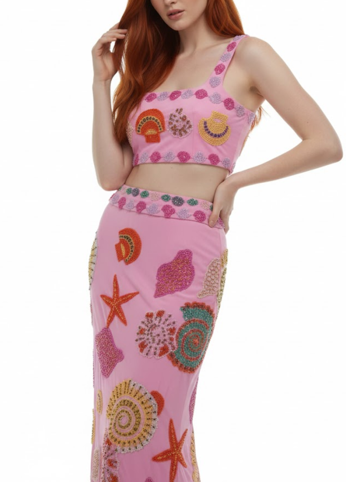 New York Embellished Top - Pink