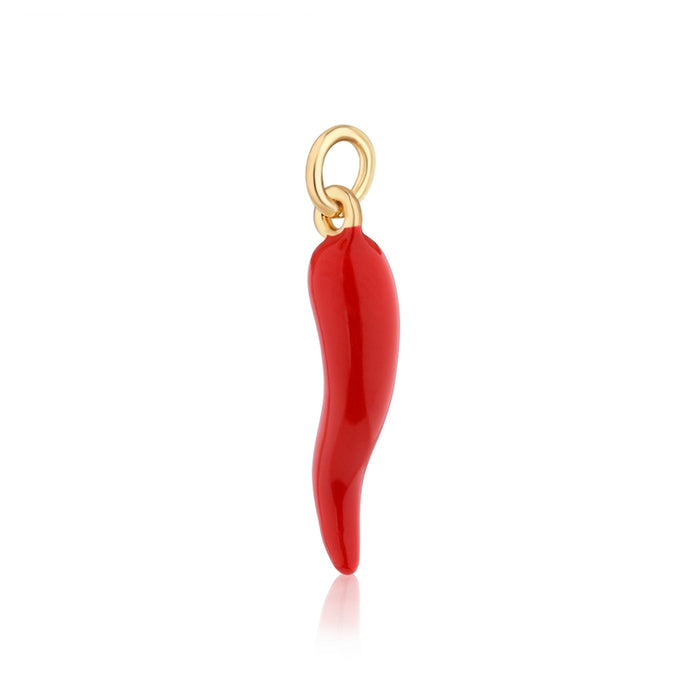 Red Italian Horn Charm for Necklaces