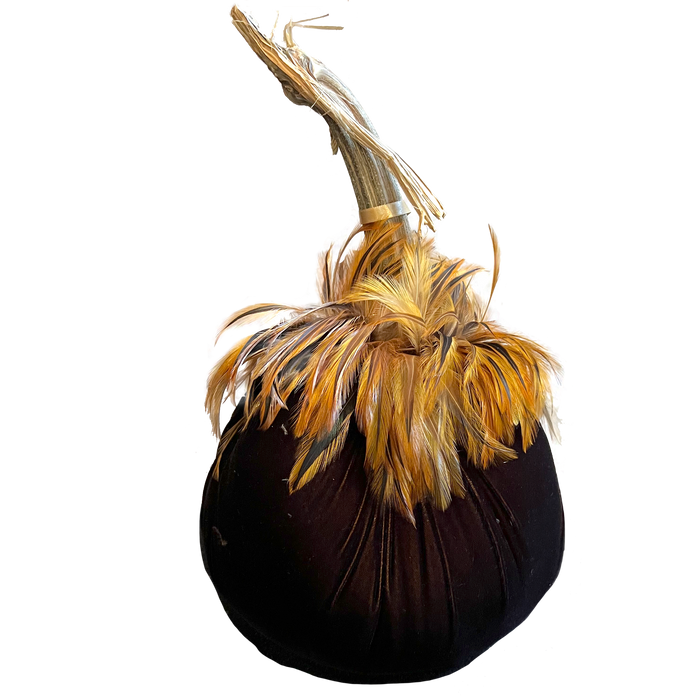 Onyx Feathered Velvet Pumpkin, RSVP Style - RSVP Style