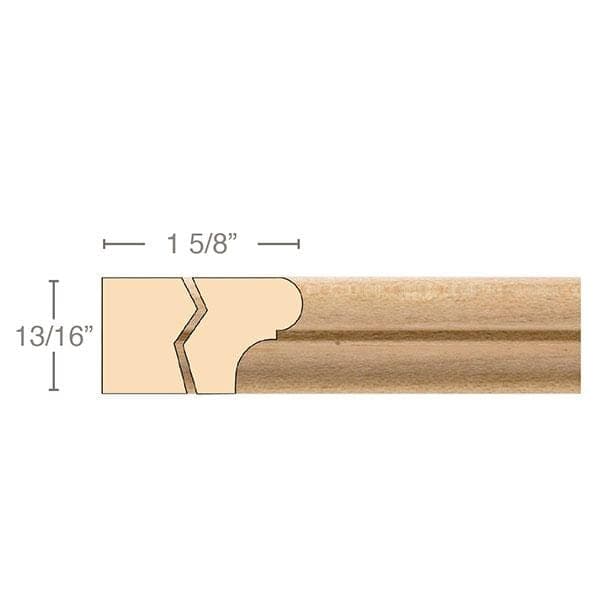 Parting Strip, 13/16''w x 1 5/8''d x 8' length, Resin is priced per 8' length Carved Mouldings White River Hardwoods