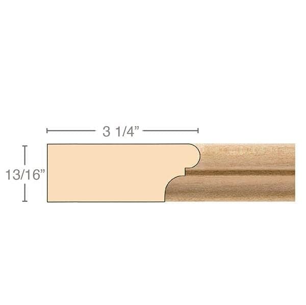Parting Strip, 13/16''w x 3 1/4''d x 8' length, Resin is priced per 8' length Carved Mouldings White River Hardwoods