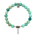 Peruvian Turquoise Gemstone Bracelet with Lighthouse Sterling Silver Charm