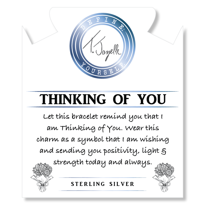 Peruvian Turquoise Gemstone Bracelet with Thinking of You Sterling Silver Charm