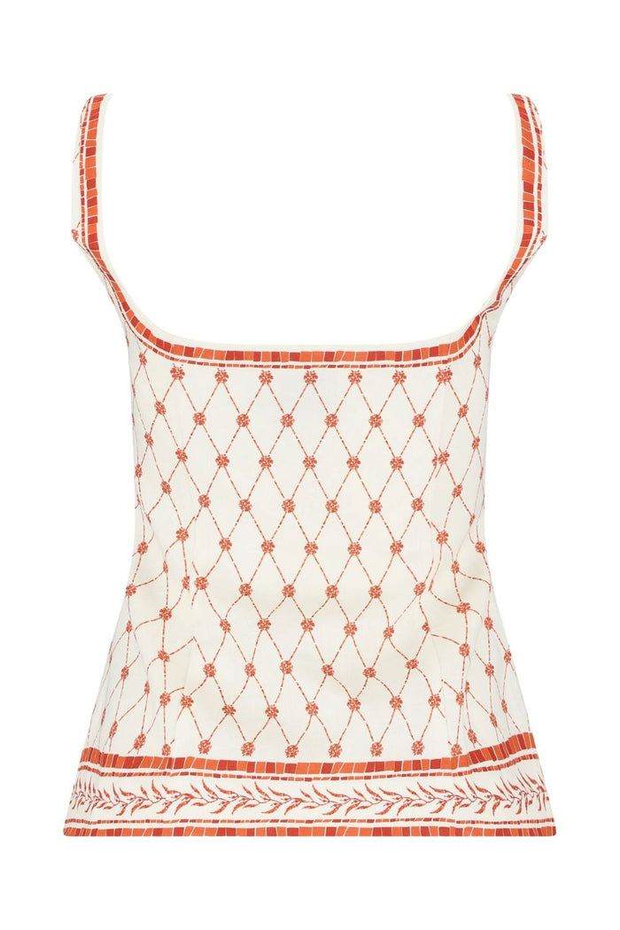 Pippa Top - Orange Mosaic Print