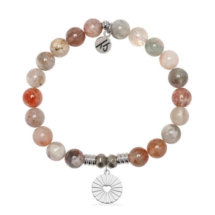 Prayers Collection: Arusha Agate Gemstone Bracelet with Prayers of Love Sterling Silver Charm