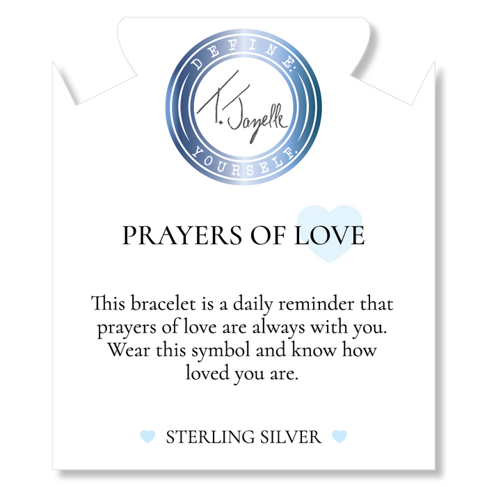 Prayers Collection: Purple Turquoise Gemstone Bracelet with Prayers of Love Sterling Silver Charm