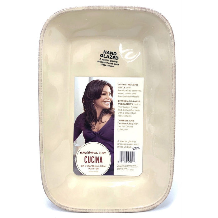 Rachael Ray 57251 Racheal Ray Cucina 8"X12" Platter, Almond Cream