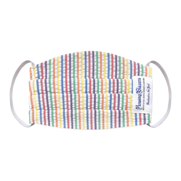 Rainbow Seersucker Face Mask