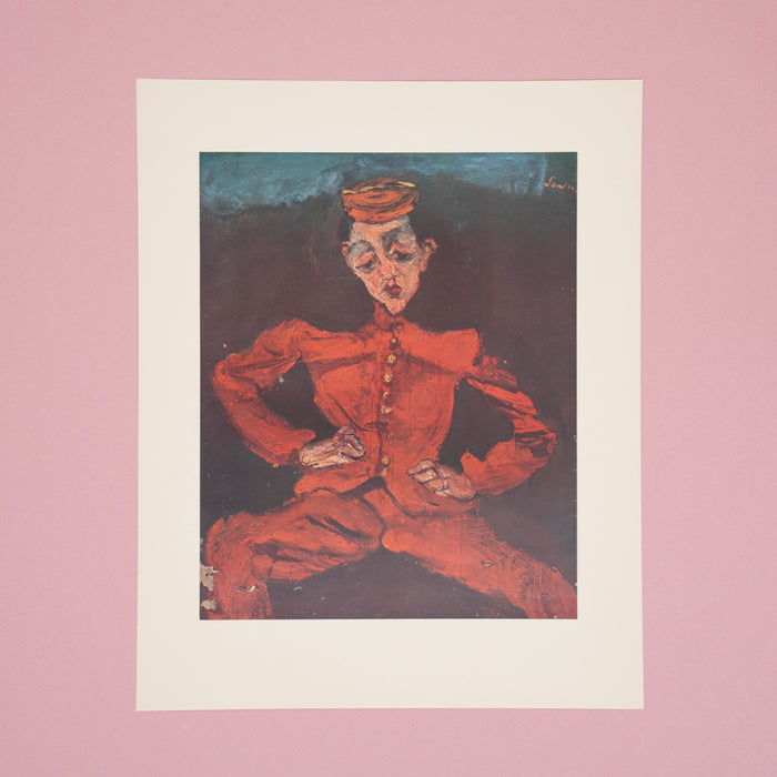 Rare Vintage 1950s Chaïm Soutine "The Pageboy" Portrait Swiss Art Print