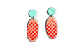 Red and Aqua Enamel Earrings