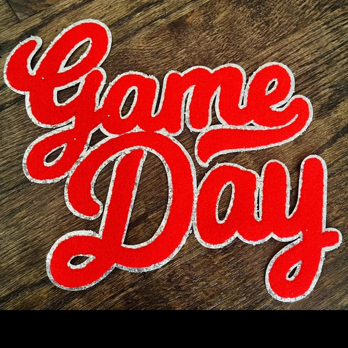 Red Game Day Chenille Patch