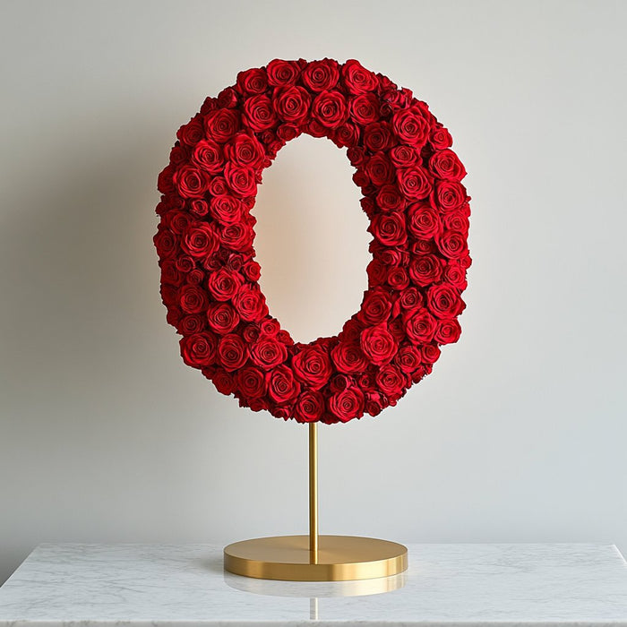 Red Rose Eternal Number 0 Lamp - Imaginary Worlds