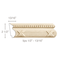 Reed & Ribbon with Beads (lips 1/2 - 13/16), 2 1/2''w x 13/16''d Panel Mouldings White River Hardwoods Poplar
