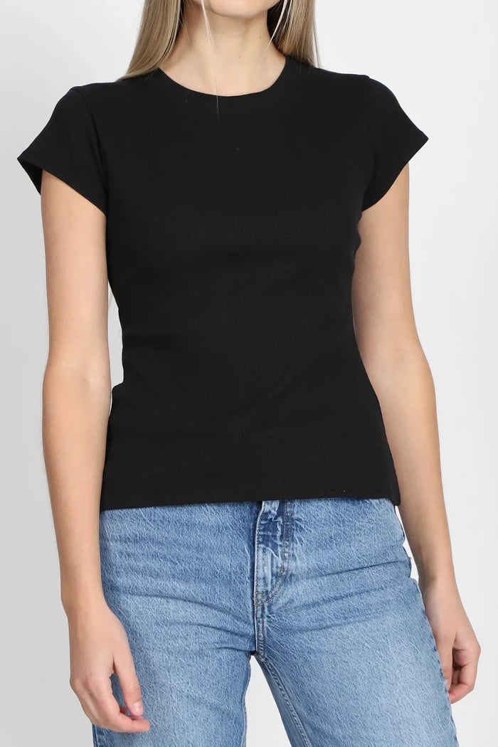 Ribbed Tee T-Shirts Brunette the Label