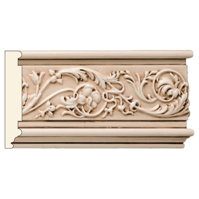 Rinceau Scrolls Frieze, 5"w x 3/4"d  (Repeat 8 3/8"), Resin Friezes White River Hardwoods