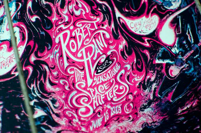 Robert Plant & The Sensational Space Shifters Cary 2015 by Miles Tsang, 15" x 23" Screen Print