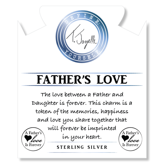 Robins Egg Agate Gemstone Bracelet with Father's Love Sterling Silver Charm