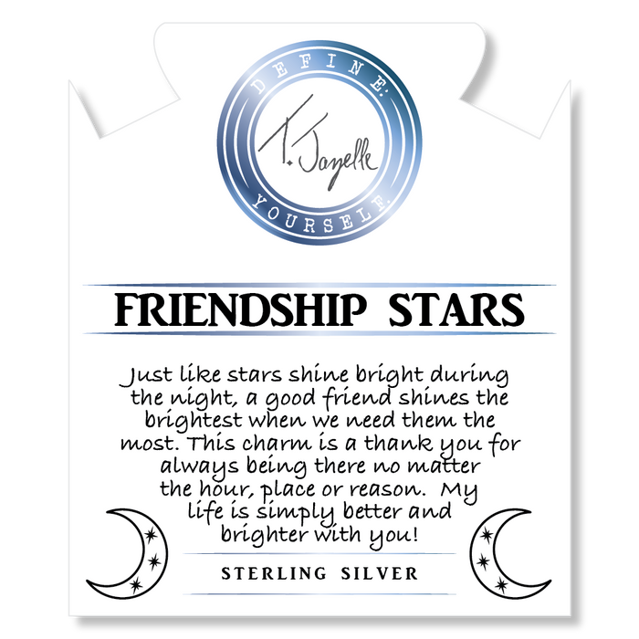 Robins Egg Agate Gemstone Bracelet with Friendship Stars Sterling Silver Charm