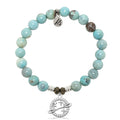 Robins Egg Agate Gemstone Bracelet with Infinity and Beyond Sterling Silver Charm