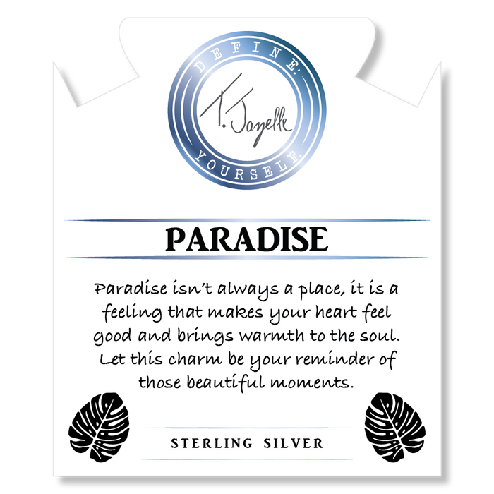 Robins Egg Agate Gemstone Bracelet with Paradise Sterling Silver Charm