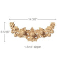 Rose Swag, 14 3/8"w x 6 5/16"h x 1 3/16"d Carved Onlays White River Hardwoods