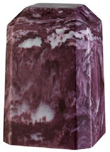 Small/Keepsake 36 Cubic Inch Merlot Square Cultured Marble Funeral Cremation Urn