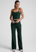 Spacedye Slim Racerback Cropped Tank - Dark Spruce Green