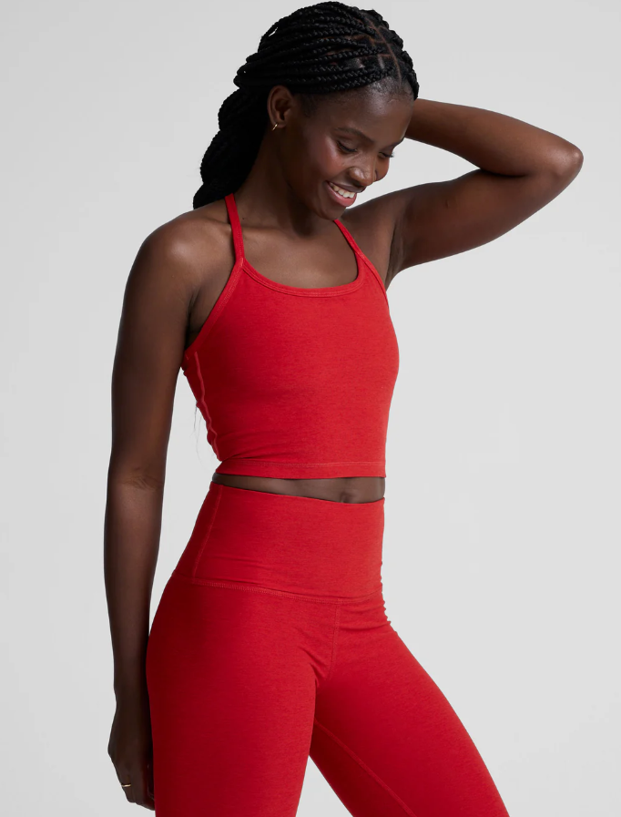 Spacedye Slim Racerback Cropped Tank - Dark Spruce Green