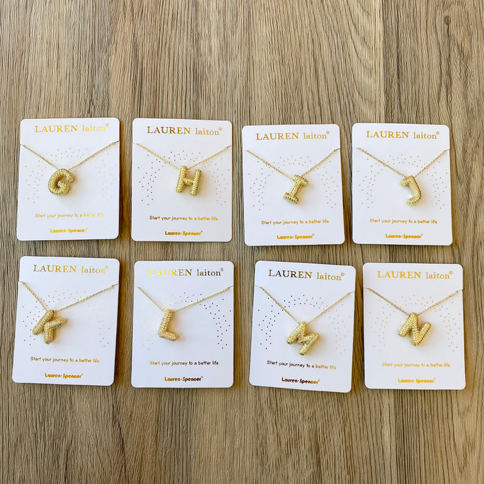Sparkle Bubble Letter Gold Necklace - Lyla's: Clothing & Gifts - Online and Rockwall Texas Boutique
