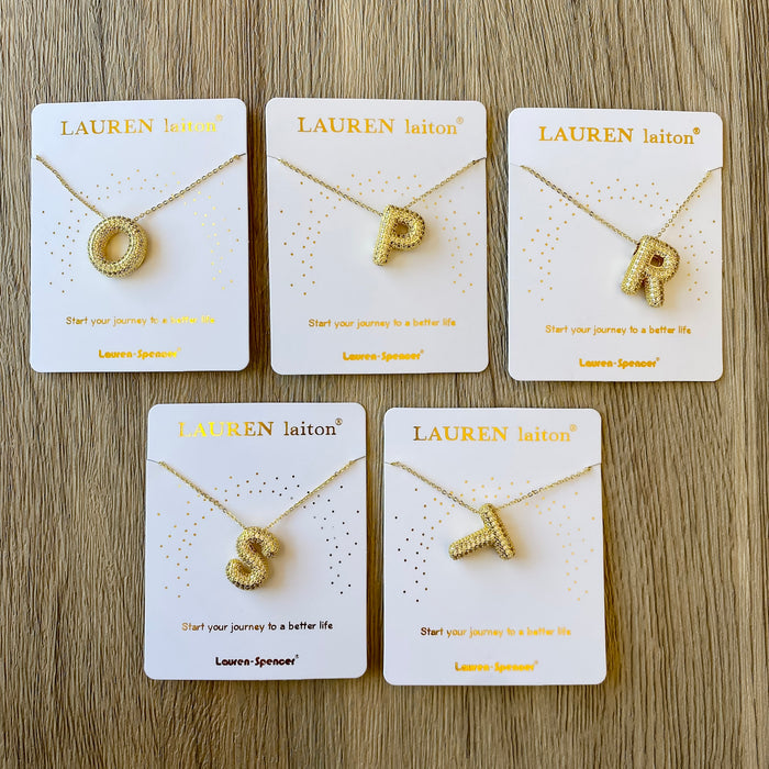 Sparkle Bubble Letter Gold Necklace - Lyla's: Clothing & Gifts - Online and Rockwall Texas Boutique