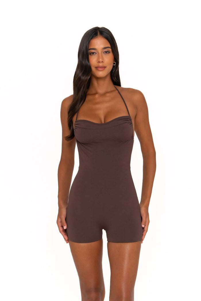 SUKI PLAYSUIT - CHOCOLATE