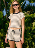 Sundry 90's Tee With Tonal Neck Binding in Pearl