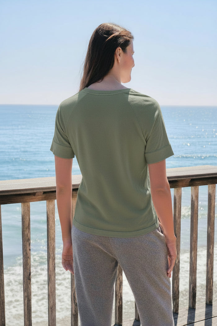 Sundry Boyfriend Tee in Loden
